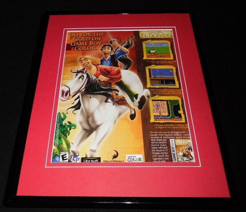 Road to El Dorado 2000 Game Boy Color Framed 11x14 ORIGINAL Advertisement 