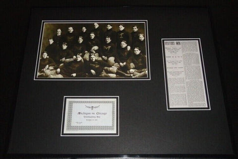 1898 Michigan Wolverines vs Chicago Framed 16x20 Repro Scorecard & Photo Set