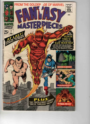 Fantasy Masterpieces #7 VINTAGE 1967 Marvel Comics Human Torch Sub Mariner Cap