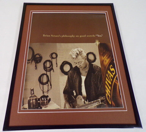 Brian Setzer 1999 Chivas Scotch Framed ORIGINAL 11x14 Advertising Display 