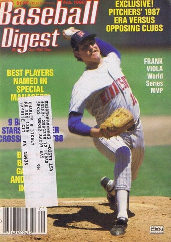 ORIGINAL Vintage Feb 1986 Baseball Digest Magazine Frank Viola