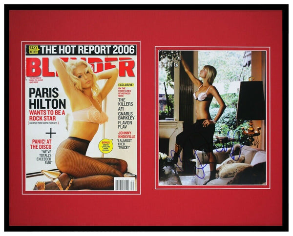 Paris Hilton 16x20 Signed Framed 2006 Blender Magazine & Photo Display