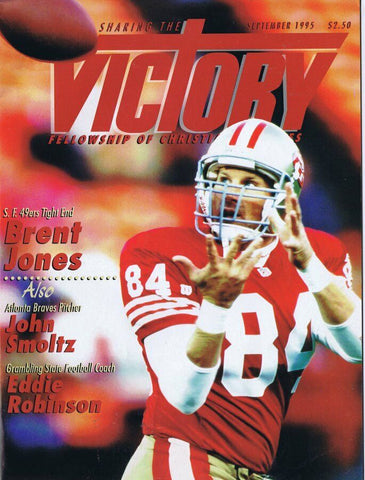 ORIGINAL Vintage September 1995 Sharing the Victory Magazine Brent Jones 49ers