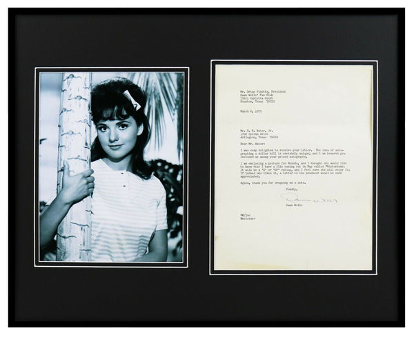 Dawn Wells Signed Framed 16x20 1975 Letter & Photo Display Gilligan's Island 