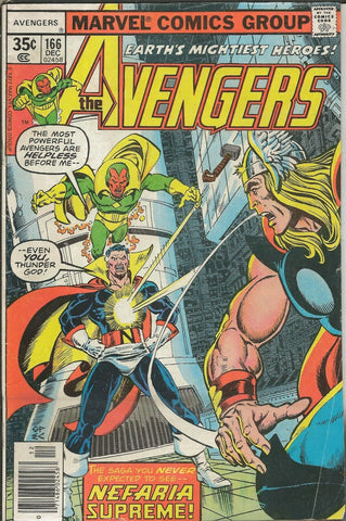 Avengers #166 ORIGINAL Vintage 1977 Marvel Comics Thor Vision