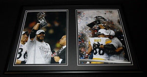 Jerome Bettis Framed 12x18 Photo Display Steelers Super Bowl XL w/ Trophy