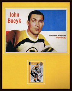 Johnny Bucyk Signed Framed 11x14 Photo Display Bruins