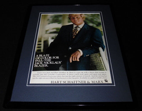 Jack Nicklaus 1975 Hart Schaffner & Marx Framed 11x14 ORIGINAL Advertisement