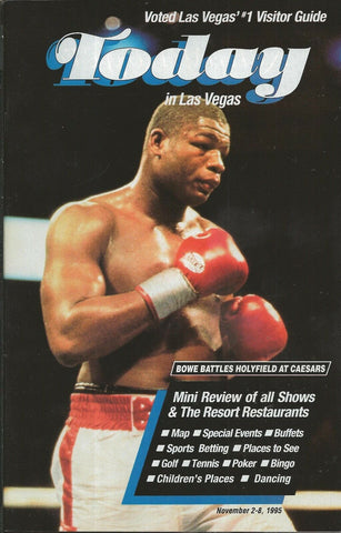 ORIGINAL Vintage Nov 2 1995 Today in Las Vegas Magazine Riddick Bowe