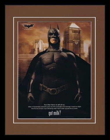 Batman Begins 2005 Got Milk Framed 11x14 ORIGINAL Vintage Advertisement 