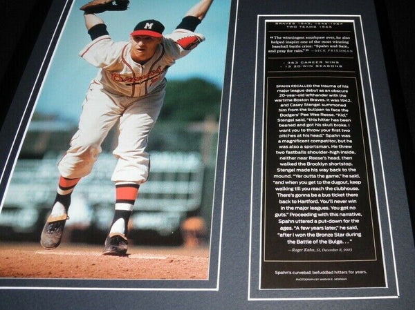 Warren Spahn Framed 12x18 Photo Display Braves