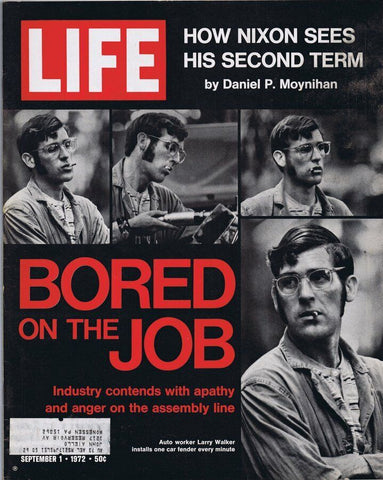 ORIGINAL Vintage Life Magazine September 1 1972 Bored on the Job