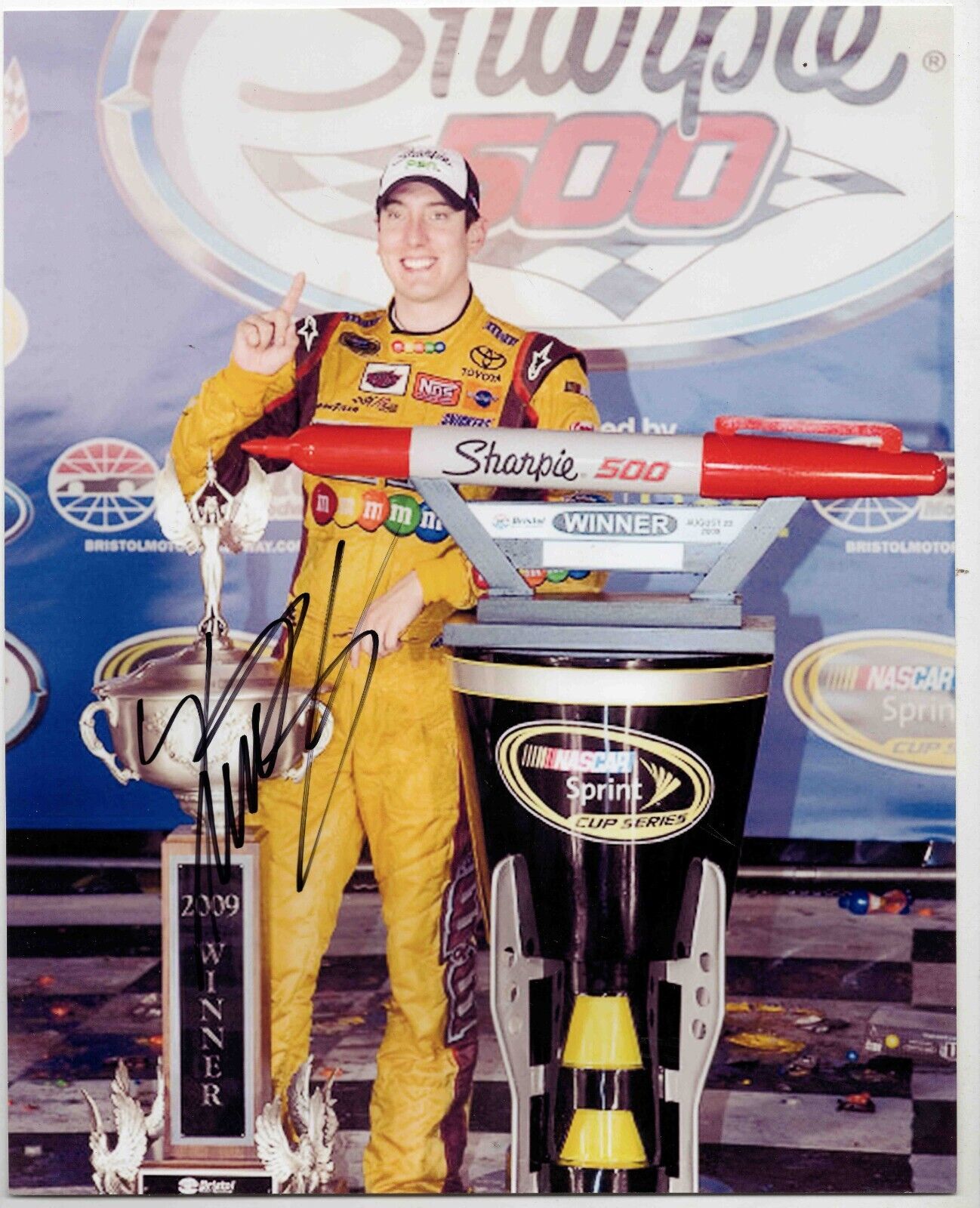 Kyle Busch Signed 8x10 Photo Sharpie 500