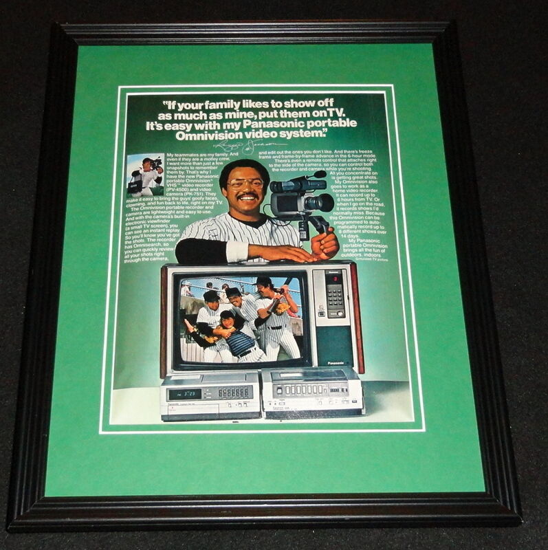 Reggie Jackson Facsimile Signed Framed 1981 Panasonic Advertising Display