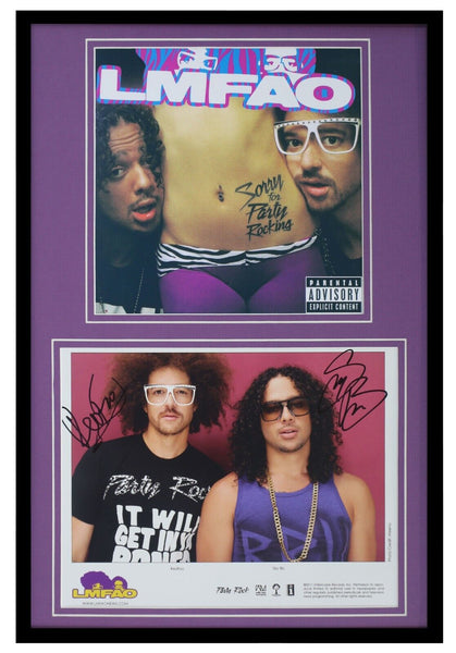 LMFAO Dual Signed Framed 12x18 Photo Set Sorry For Party Rocking