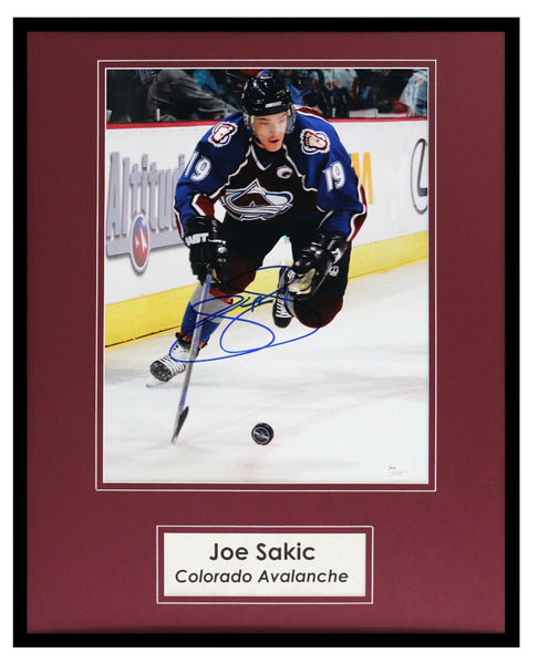 Joe Sakic Signed Framed 16x20 Photo Display JSA Avalanche