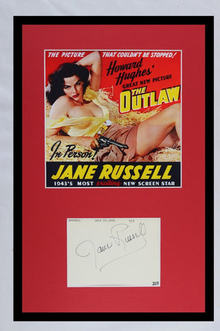 Jane Russell Signed Framed 11x17 The Outlaw Poster Display Vintage 1976