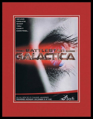 Battlestar Galactica 2003 SciFi PREMIERE Framed 11x14 ORIGINAL Advertisement