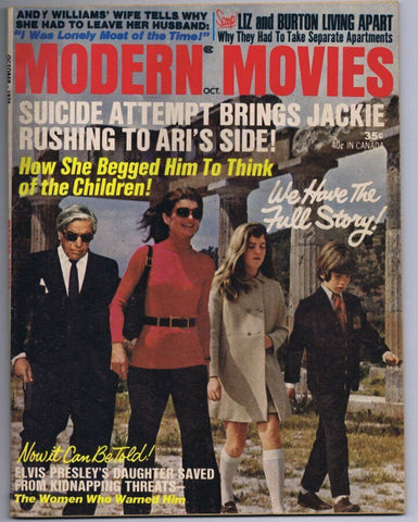 ORIGINAL Vintage October 1970 Modern Movies Magazine Jackie Kennedy Onassis