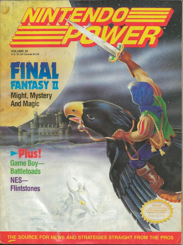 ORIGINAL Vintage 1991 Nintendo Power Magazine #30 Final Fantasy Faceball Poster