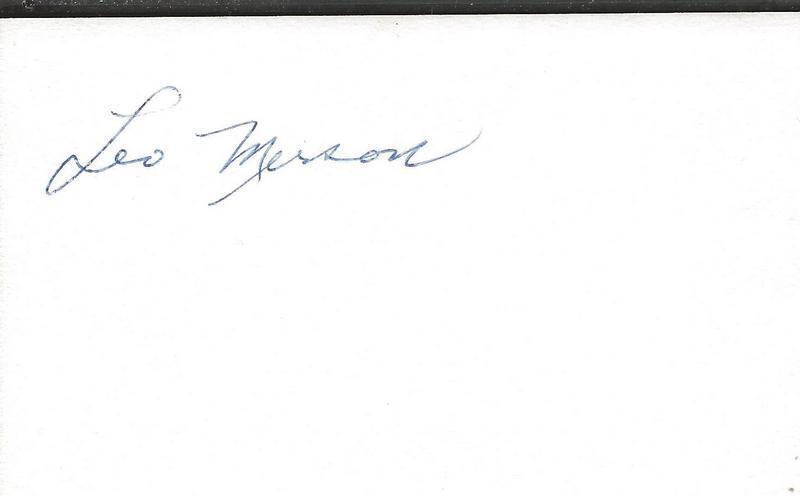 Leo Merson Signed 3x5 Index Card JSA LIU Basketball