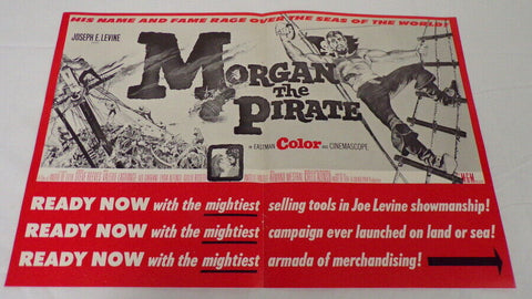 VINTAGE 1960 Morgan the Pirate 12x18" Industry Poster Ad Steve Reeves