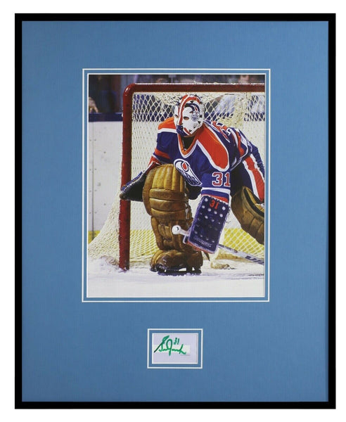 Grant Fuhr Signed Framed 16x20 Photo Display Oilers