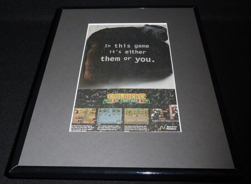 Soldiers of Fortune 1993 Super Nintendo SNES Framed 11x14 ORIGINAL Advertisement