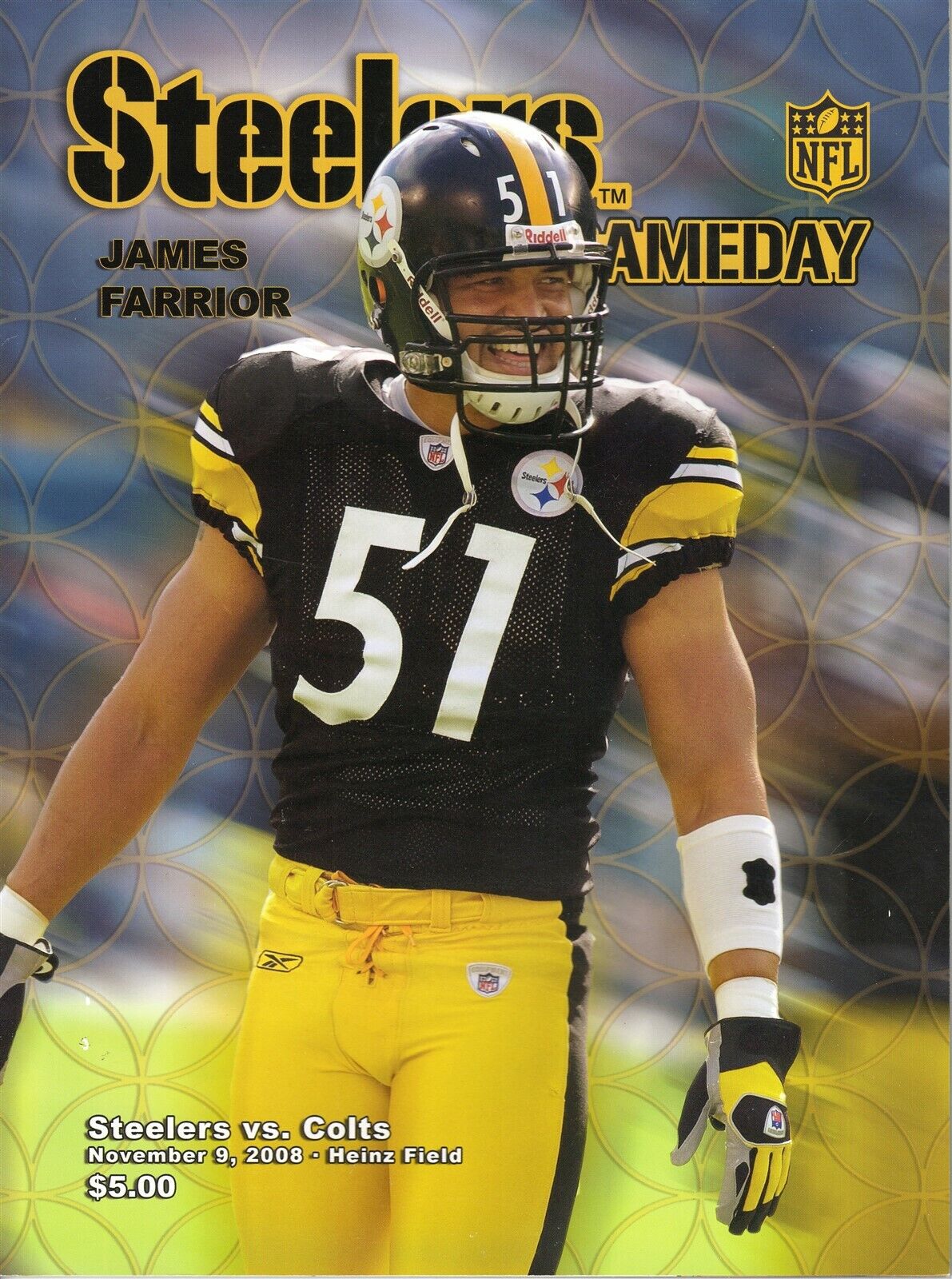 Nov 9 2008 Indianapolis Colts vs Pittsburgh Steelers Program Peyton Manning Ben