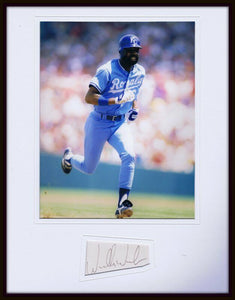 Willie Wilson Signed Framed 11x14 Photo Display Royals