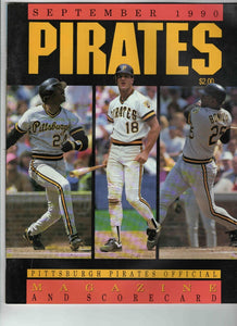 1990 Phillies @ Pittsburgh Pirates Scorecard Program Magazine Unscored