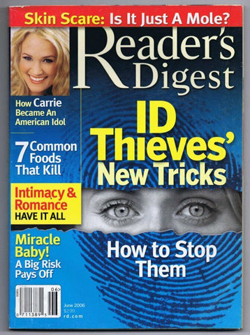 ORIGINAL Vintage June 2006 Reader's Digest No Label Carrie Underwood