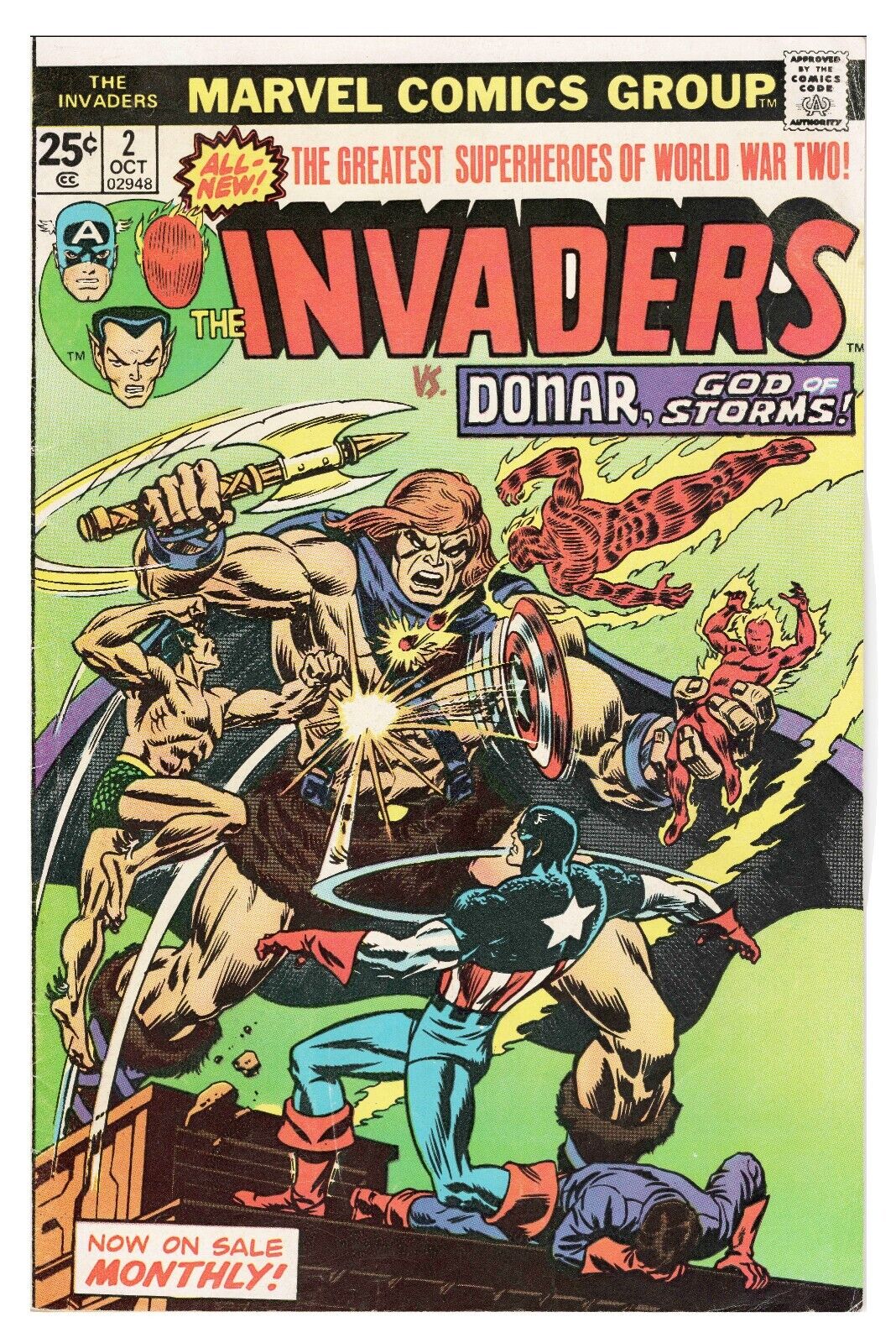 Invaders #2 VINTAGE 1975 Marvel Comics 1st Appearance Brain Drain