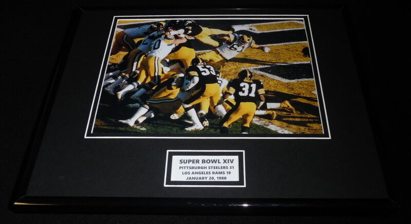 Super Bowl XIV Pittsburgh Steelers vs LA Rams Framed 11x14 Photo Display 