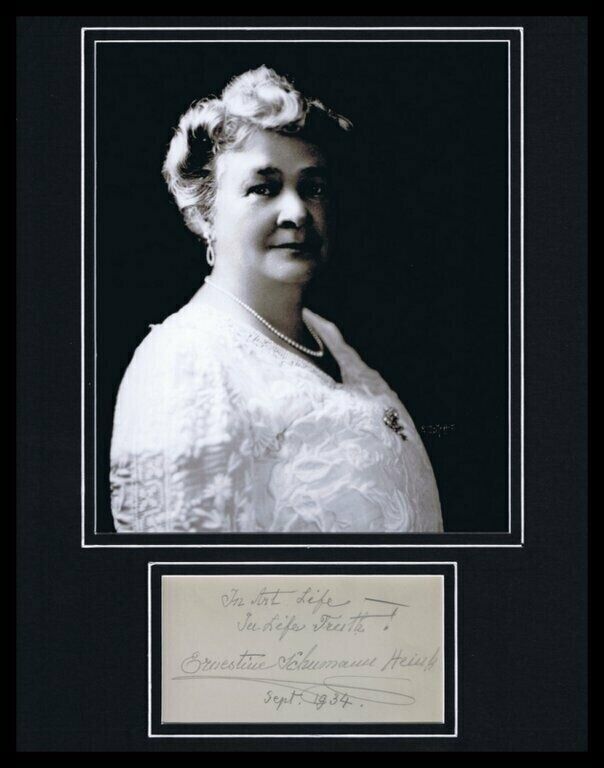 Ernestine Schumann Heink Signed Framed 11x14 Photo Display 