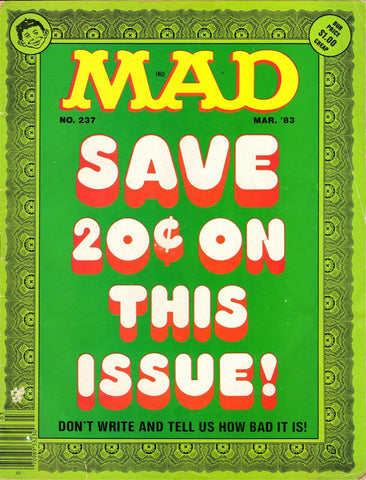 ORIGINAL Vintage 1983 Mad Magazine #237