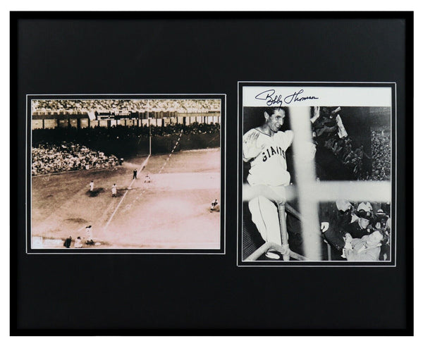 Bobby Thomson Signed Framed 16x20 Shot Heard the World Framed Photo Set JSA