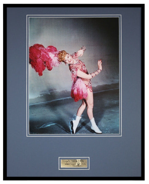 Sonja Henie Signed Framed 16x20 Photo Display JSA