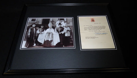 Cardinal Francis Spellman Signed Framed 16x20 1953 Letter & Photo Display