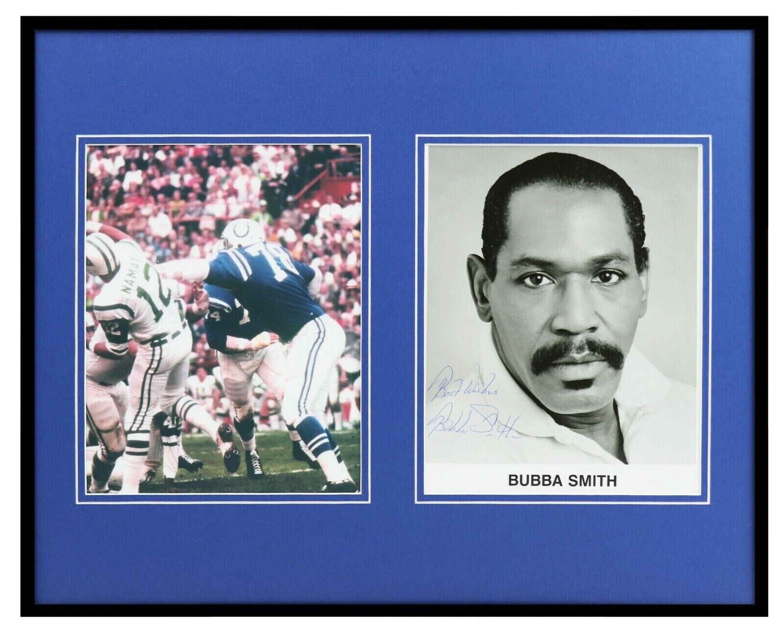 Bubba Smith Signed Framed 16x20 Photo Display Colts vs Joe Namath