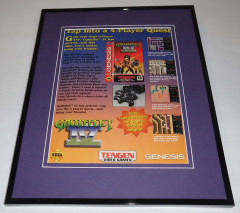 Gauntlet IV 1993 Sega Genesis 11x14 Framed ORIGINAL Advertisement Tengen