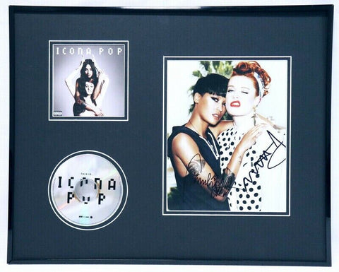 Icona Pop Group Signed Framed 16x20 Photo & CD Display Caroline Hjelt Aino Jawo