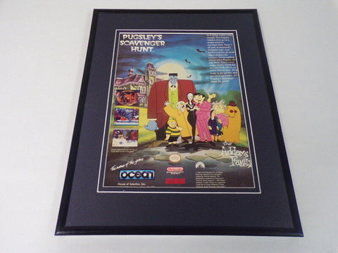 Addams Family Pugsley's Scavenger Hunt 1992 NES Framed ORIGINAL Advertisement  