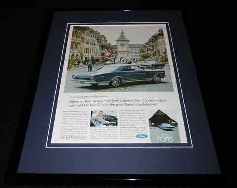 1966 Ford XL Switzerland Framed 11x14 ORIGINAL Vintage Advertisement