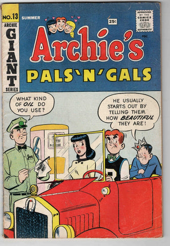 Archie Pals N Gals #13 VINTAGE 1960 Archie Comics GGA Veronica Headlights