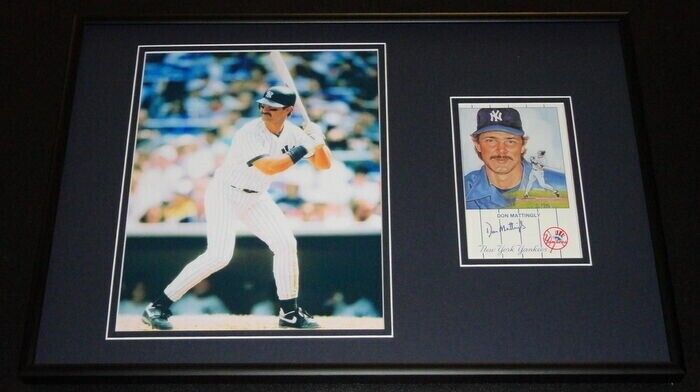 Don Mattingly Signed Framed 12x18 Photo Display Dodgers Yankees