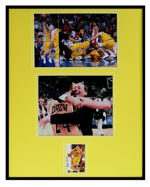 Bryce Drew Signed Framed 16x20 Rookie Card & Photo Set PRESS PASS Valparaiso