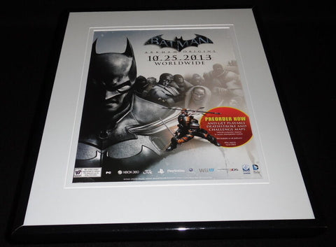 Batman Arkham Origins 2013 XBox Framed 11x14 ORIGINAL Advertisement 