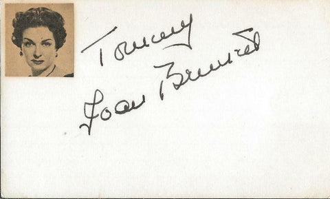 Joan Bennett Signed Vintage 3x5 Index Card JSA 