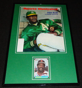 Vida Blue Signed Framed 1972 Sports Illustrated Cover Display A's